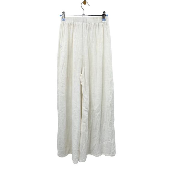 Salt + Sea White Sheer Wide Leg Pants - Picture 3 of 3